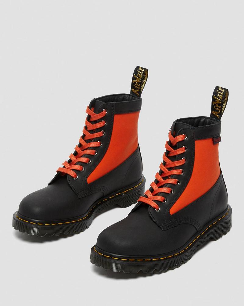 Men's Dr Martens 1460 Panel Made in England Leather Lace Up Boots Black | AU 521SGL